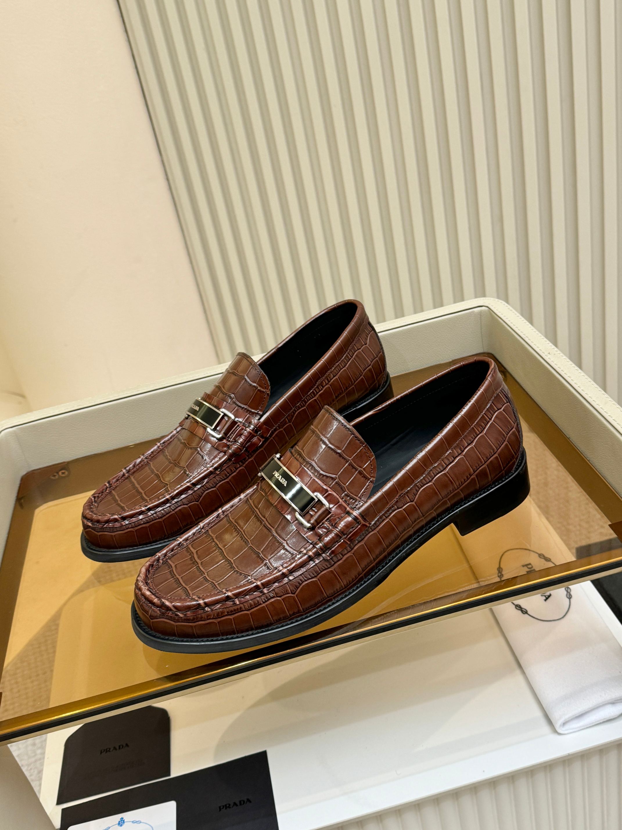 Cheap Prada Leather Dress Shoes For Men in 211142, $80 USD- [IB211142] - Replica Prada Leather Dress Shoes For Men