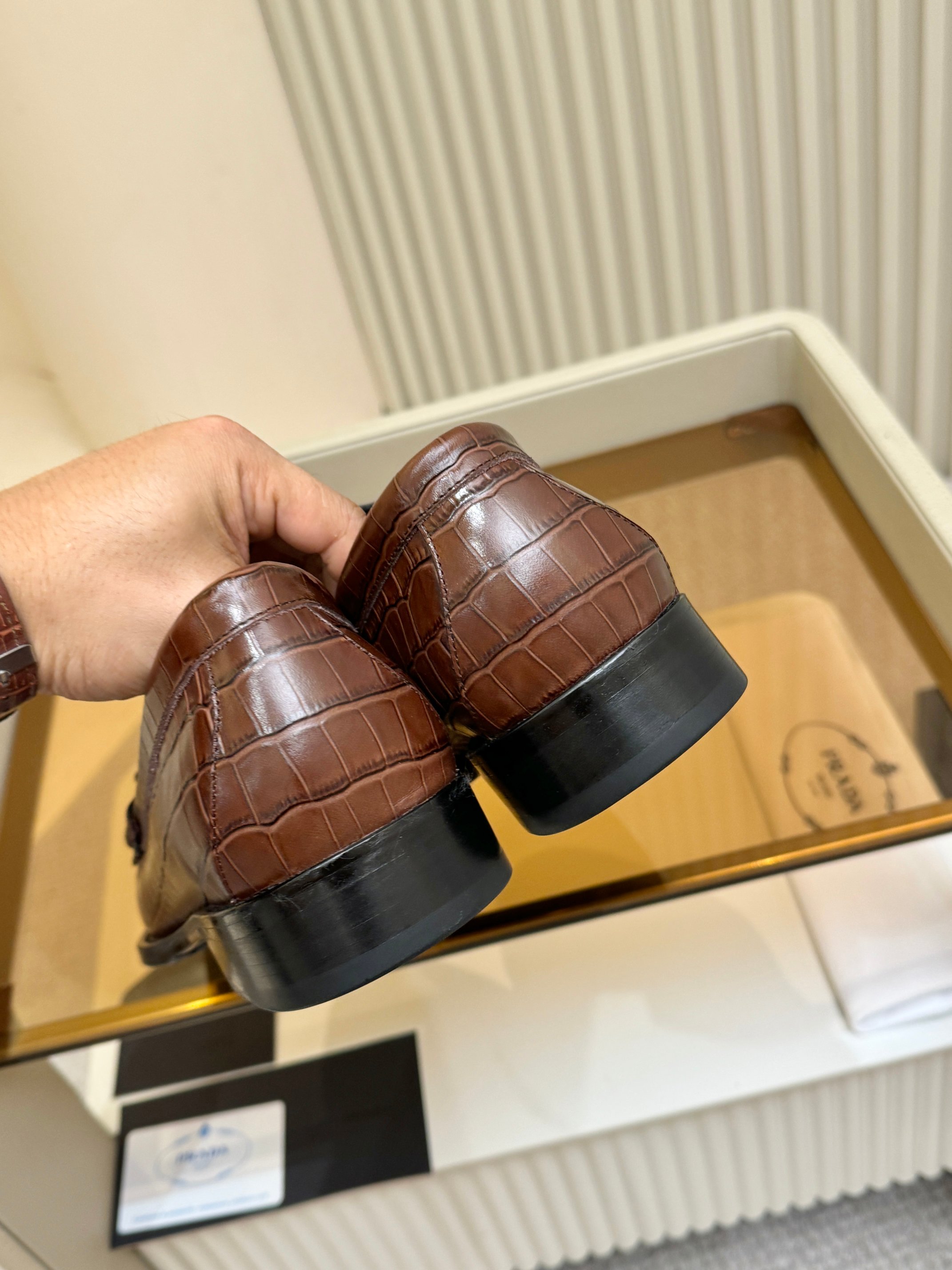 Cheap Prada Leather Dress Shoes For Men in 211142, $80 USD- [IB211142] - Replica Prada Leather Dress Shoes For Men