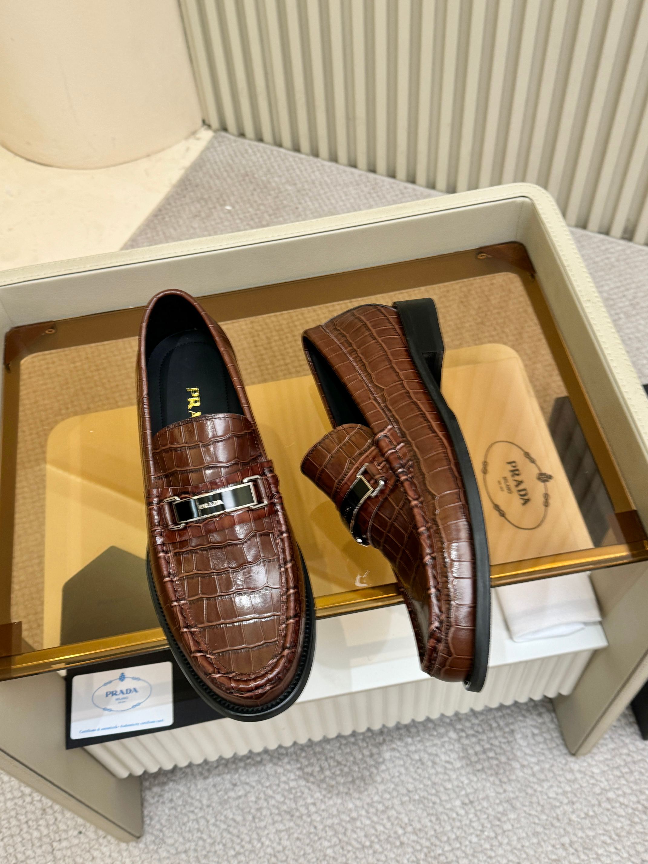 Cheap Prada Leather Dress Shoes For Men in 211142, $80 USD- [IB211142] - Replica Prada Leather Dress Shoes For Men