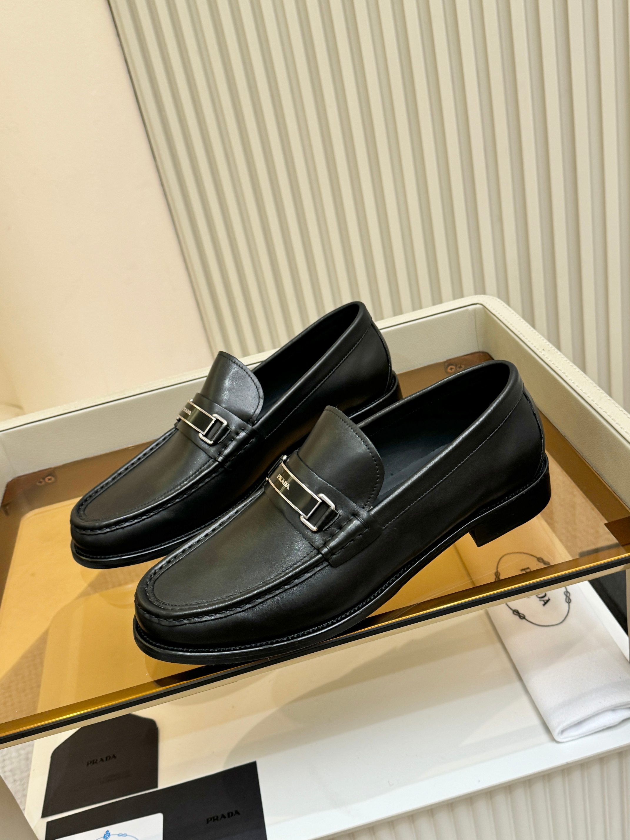 Cheap Prada Leather Dress Shoes For Men in 211145, $80 USD- [IB211145] - Replica Prada Leather Dress Shoes For Men