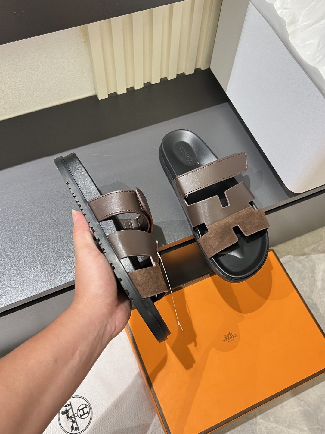 Cheap Hermes Slippers For Men in 211162, $40 USD- [IB211162] - Replica Hermes Slippers For Men