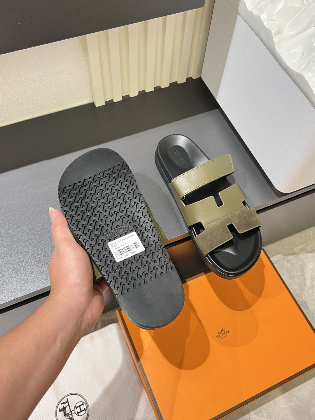Cheap Hermes Slippers For Men in 211164, $40 USD- [IB211164] - Replica Hermes Slippers For Men