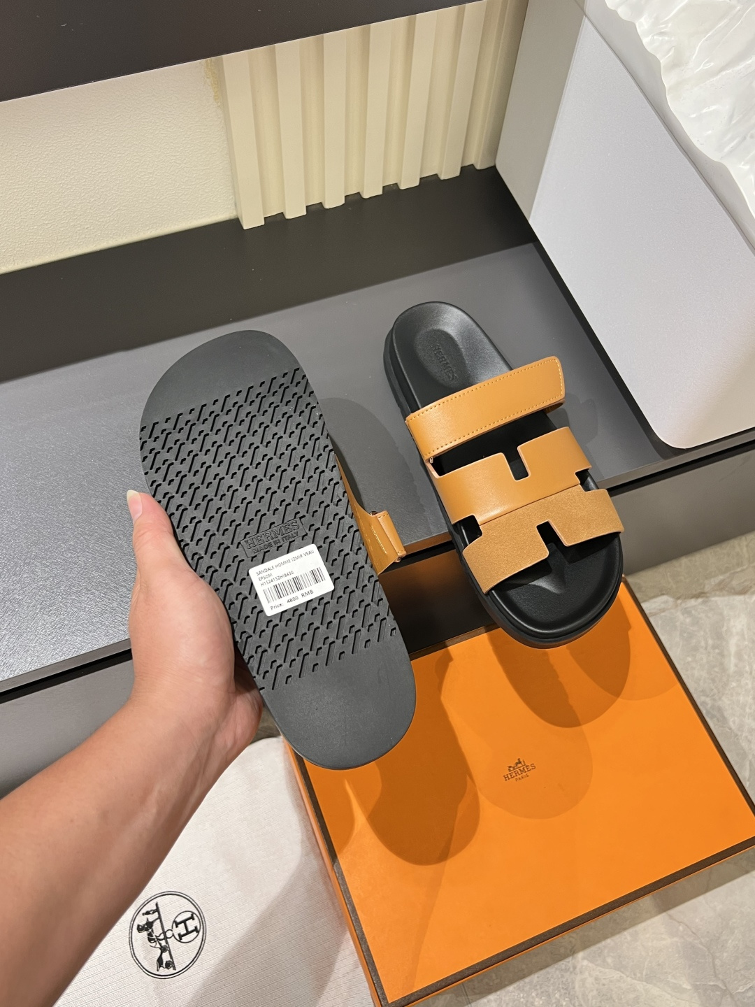 Cheap Hermes Slippers For Men in 211166, $40 USD- [IB211166] - Replica Hermes Slippers For Men