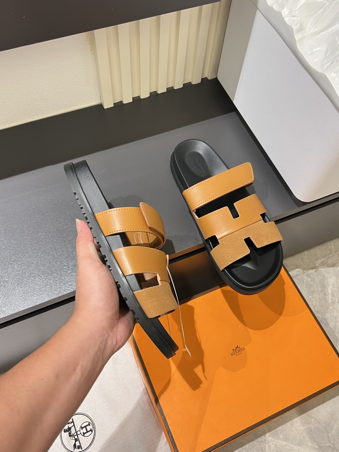 Cheap Hermes Slippers For Men in 211166, $40 USD- [IB211166] - Replica Hermes Slippers For Men