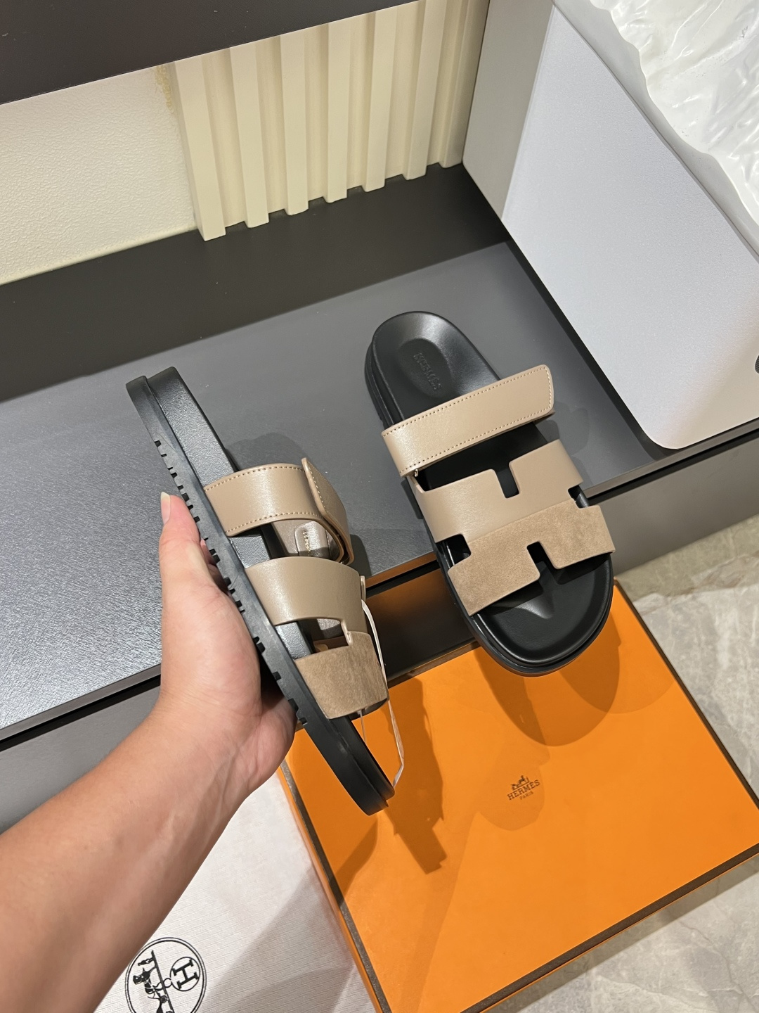Cheap Hermes Slippers For Men in 211168, $40 USD- [IB211168] - Replica Hermes Slippers For Men