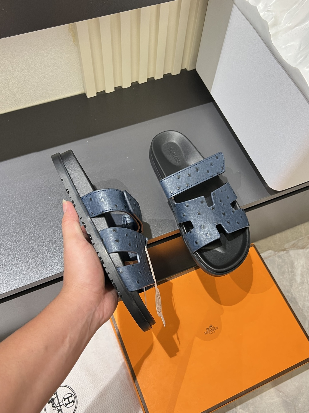 Cheap Hermes Slippers For Men in 211170, $40 USD- [IB211170] - Replica Hermes Slippers For Men