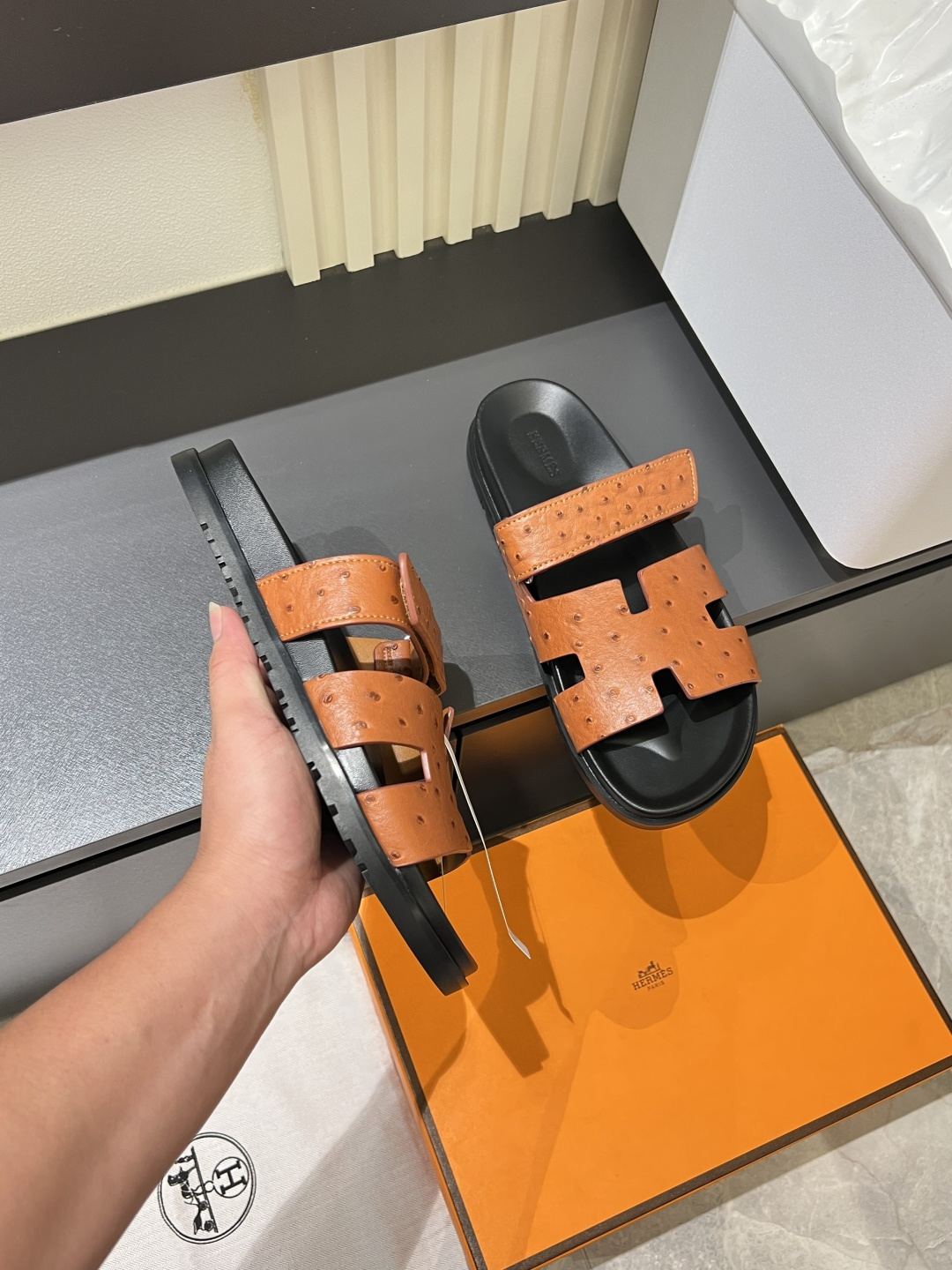 Cheap Hermes Slippers For Men in 211170, $40 USD- [IB211170] - Replica Hermes Slippers For Men