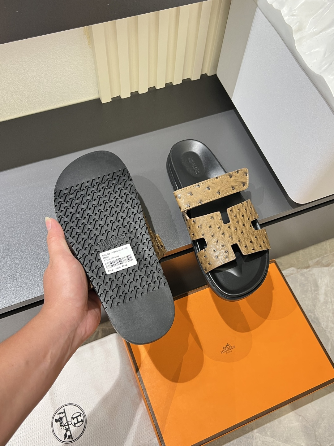 Cheap Hermes Slippers For Men in 211171, $40 USD- [IB211171] - Replica Hermes Slippers For Men