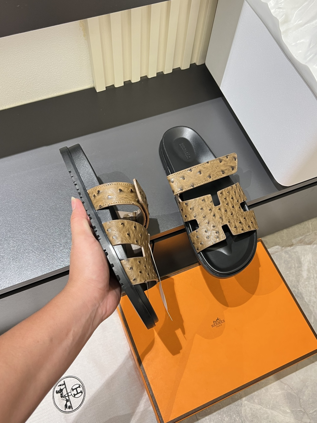 Cheap Hermes Slippers For Men in 211171, $40 USD- [IB211171] - Replica Hermes Slippers For Men