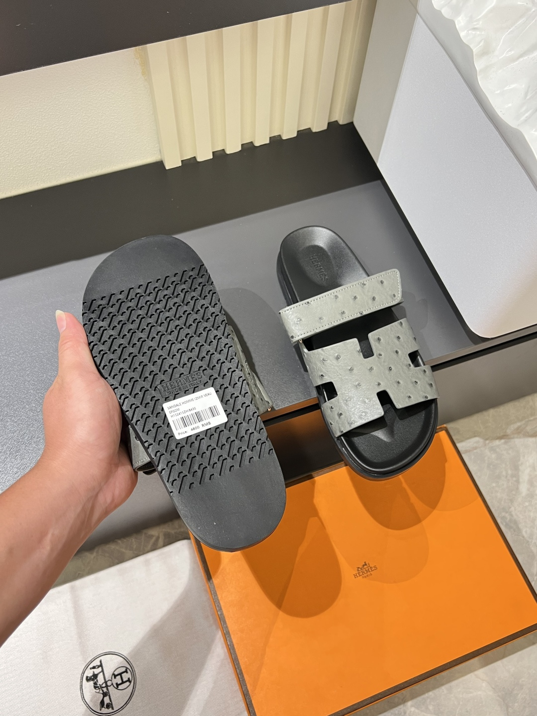 Cheap Hermes Slippers For Men in 211172, $40 USD- [IB211172] - Replica Hermes Slippers For Men