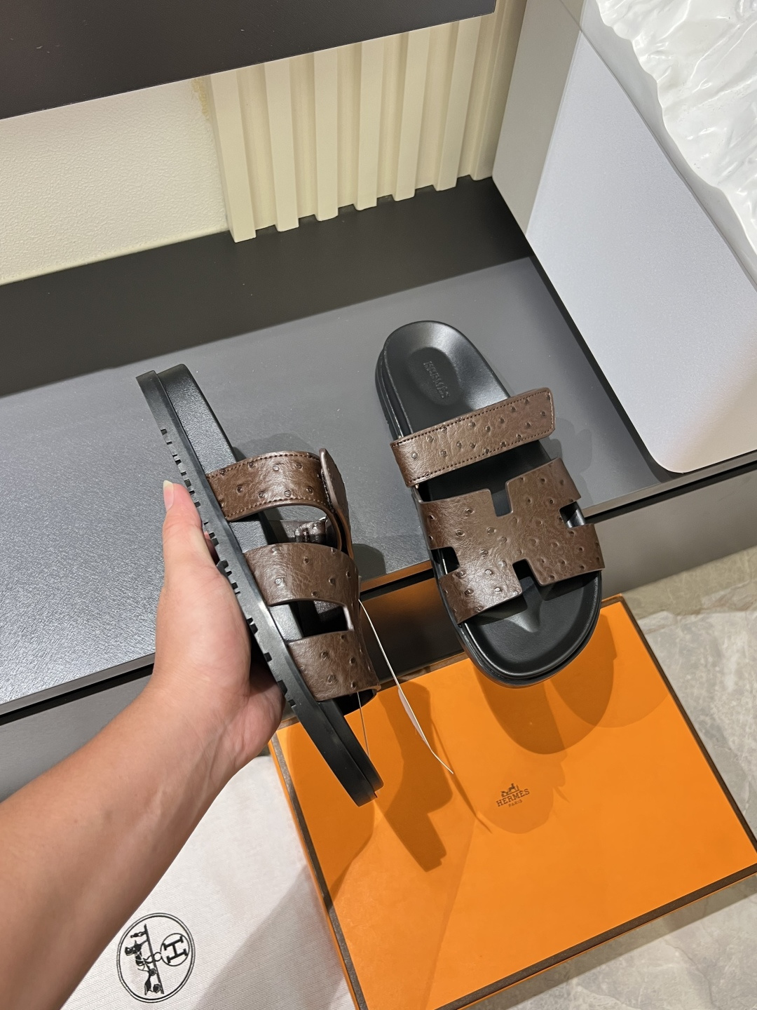 Cheap Hermes Slippers For Men in 211173, $40 USD- [IB211173] - Replica Hermes Slippers For Men