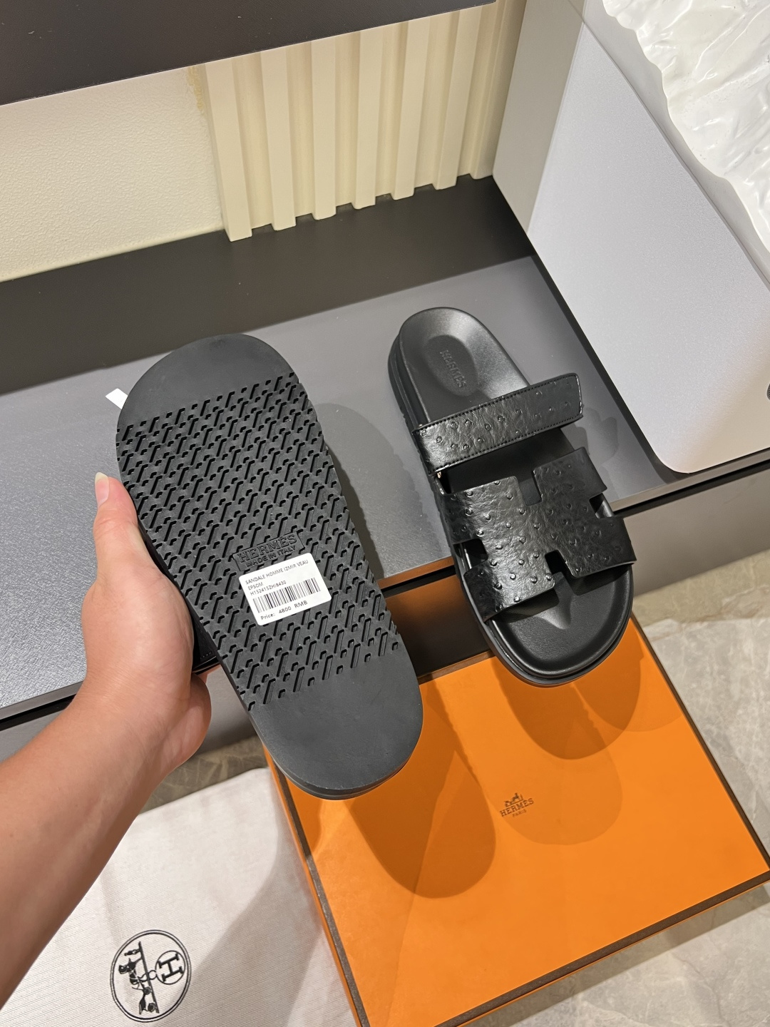 Cheap Hermes Slippers For Men in 211174, $40 USD- [IB211174] - Replica Hermes Slippers For Men