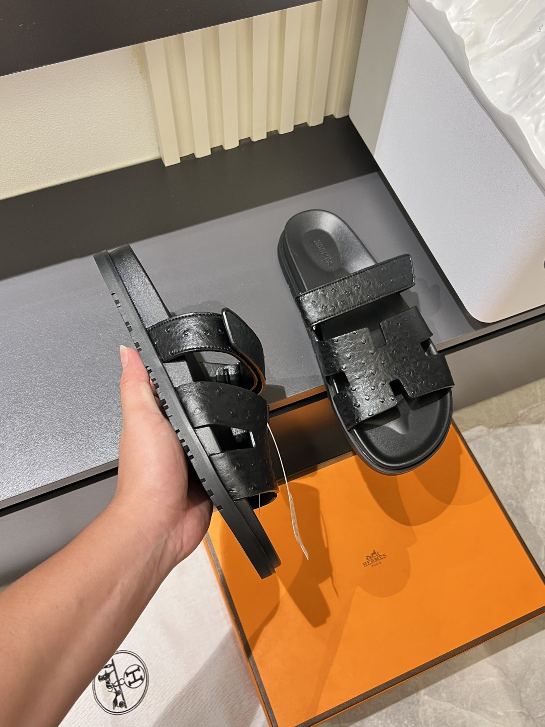 Cheap Hermes Slippers For Men in 211174, $40 USD- [IB211174] - Replica Hermes Slippers For Men
