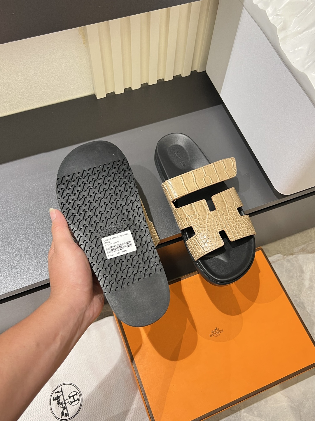 Cheap Hermes Slippers For Men in 211175, $40 USD- [IB211175] - Replica Hermes Slippers For Men