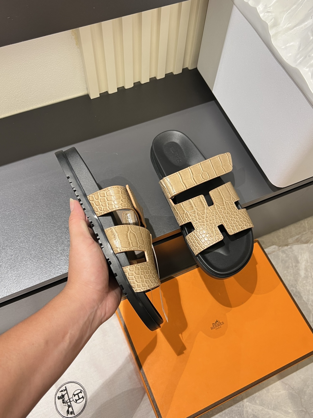 Cheap Hermes Slippers For Men in 211175, $40 USD- [IB211175] - Replica Hermes Slippers For Men
