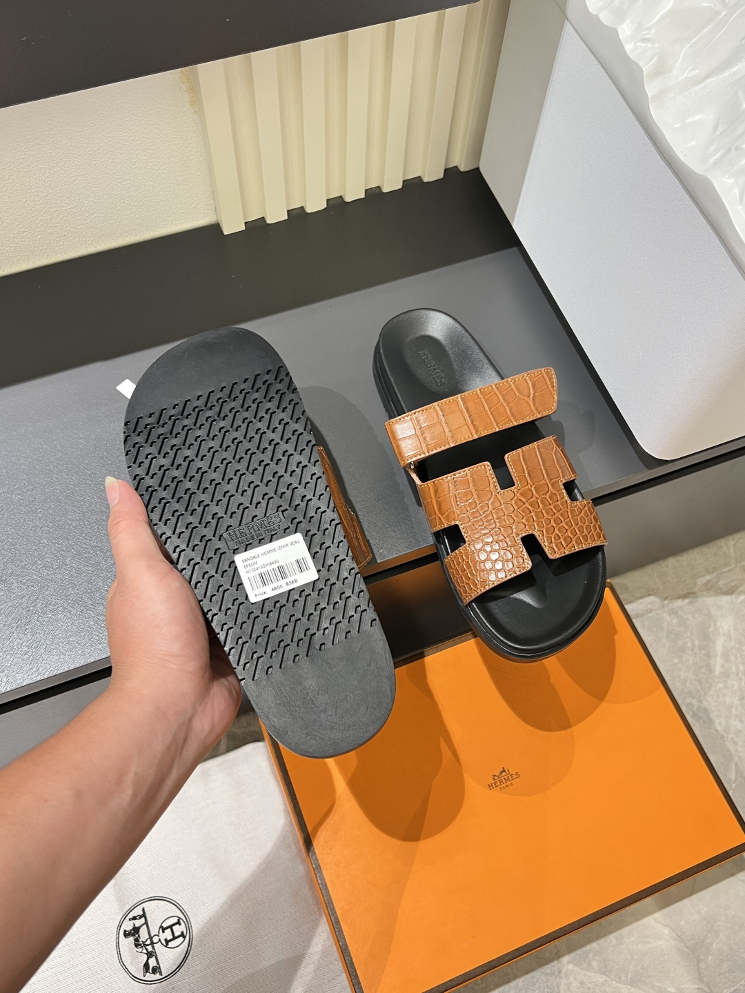 Cheap Hermes Slippers For Men in 211176, $40 USD- [IB211176] - Replica Hermes Slippers For Men