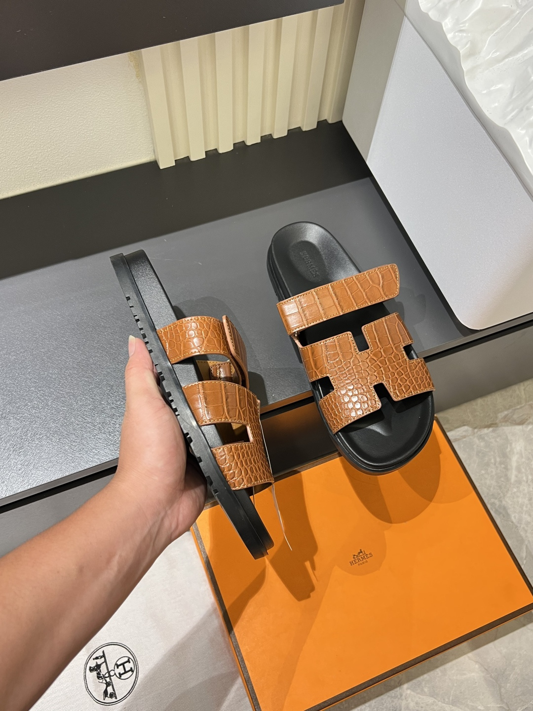 Cheap Hermes Slippers For Men in 211176, $40 USD- [IB211176] - Replica Hermes Slippers For Men
