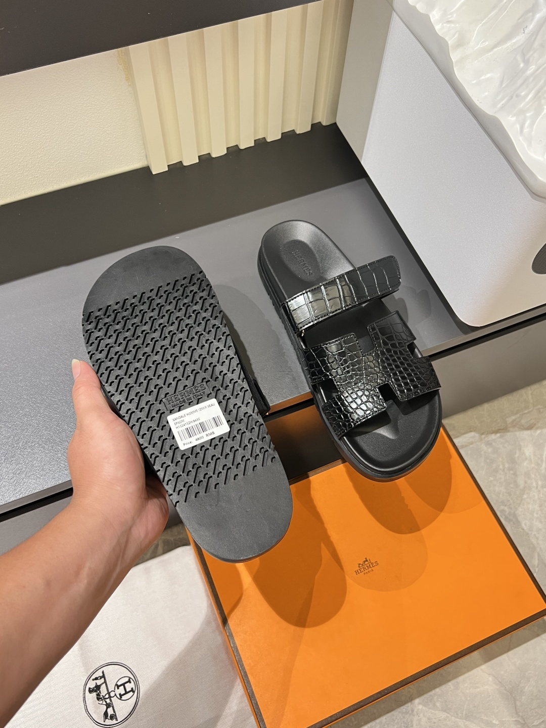 Cheap Hermes Slippers For Men in 211177, $40 USD- [IB211177] - Replica Hermes Slippers For Men
