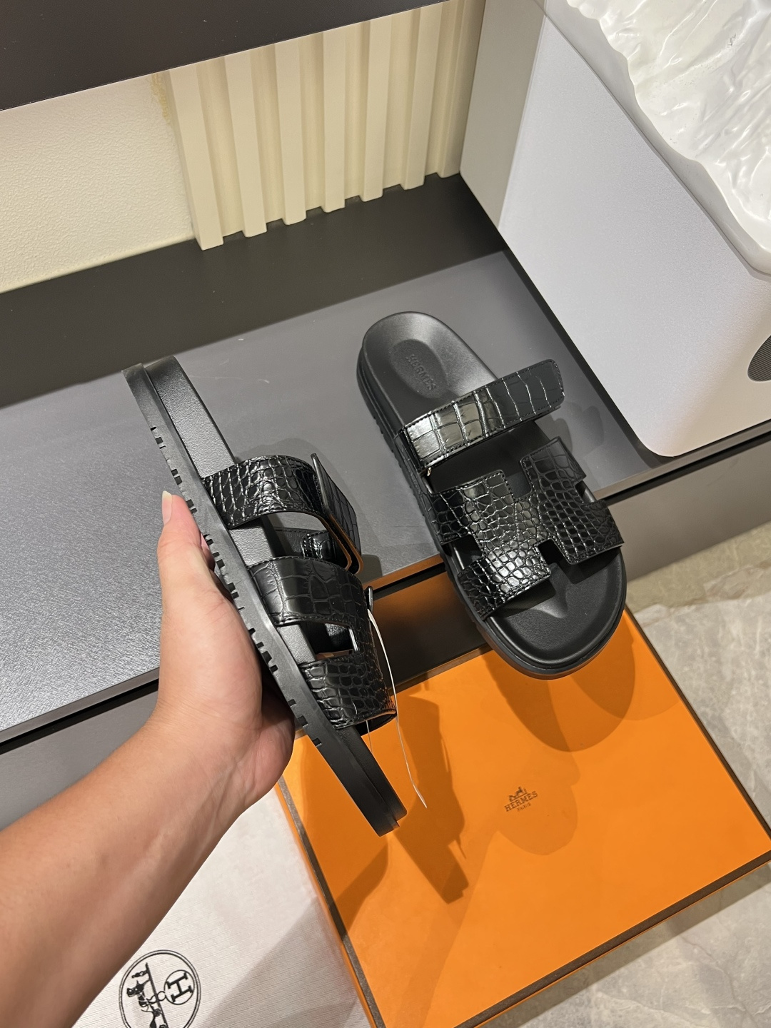 Cheap Hermes Slippers For Men in 211177, $40 USD- [IB211177] - Replica Hermes Slippers For Men