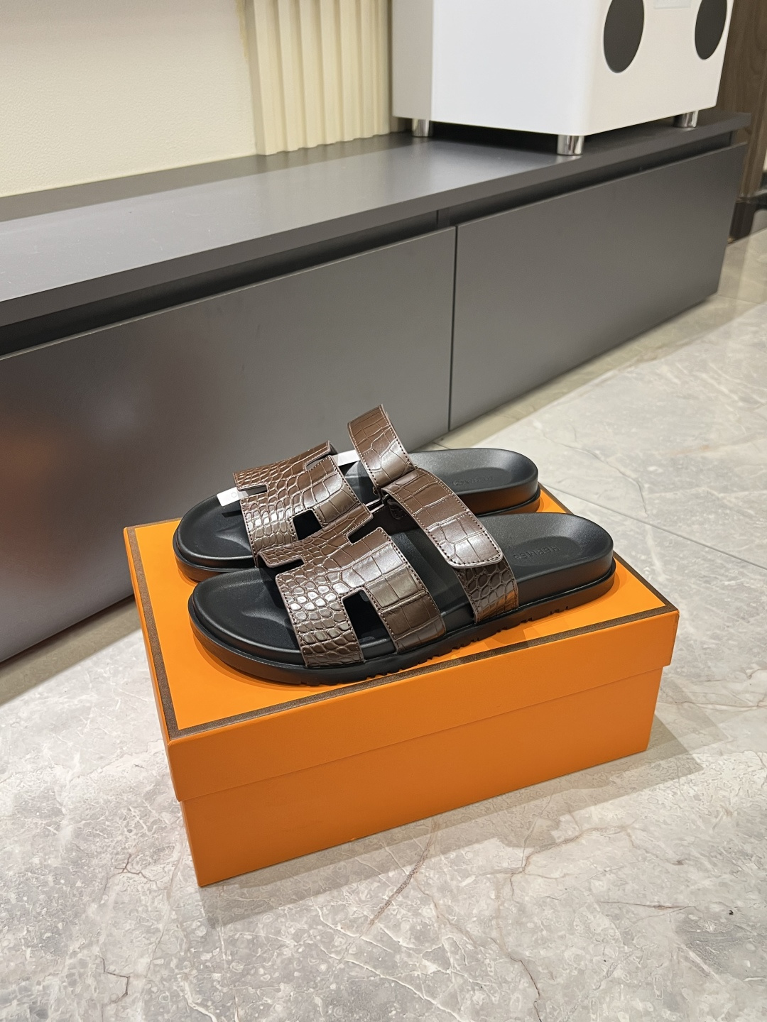 Cheap Hermes Slippers For Men in 211178, $40 USD- [IB211178] - Replica Hermes Slippers For Men