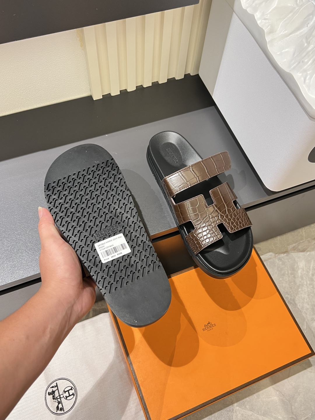Cheap Hermes Slippers For Men in 211178, $40 USD- [IB211178] - Replica Hermes Slippers For Men