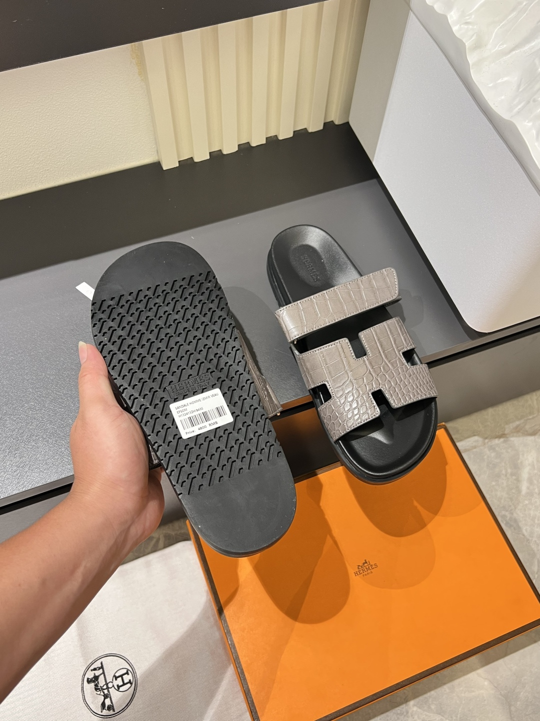 Cheap Hermes Slippers For Men in 211179, $40 USD- [IB211179] - Replica Hermes Slippers For Men