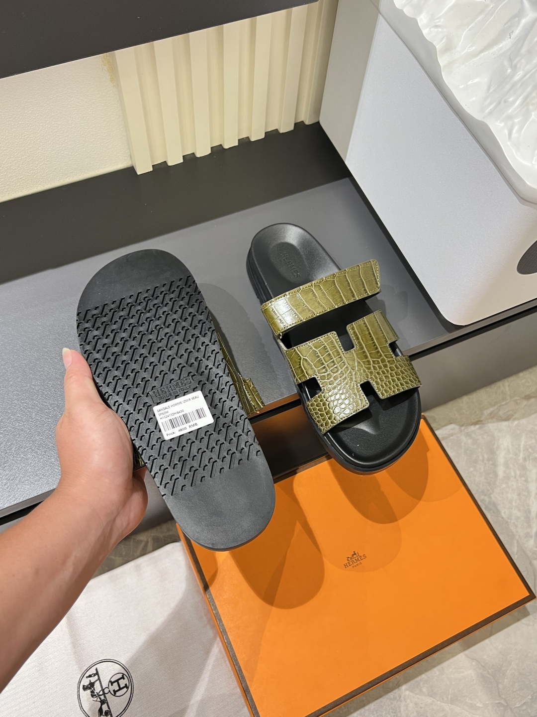 Cheap Hermes Slippers For Men in 211180, $40 USD- [IB211180] - Replica Hermes Slippers For Men