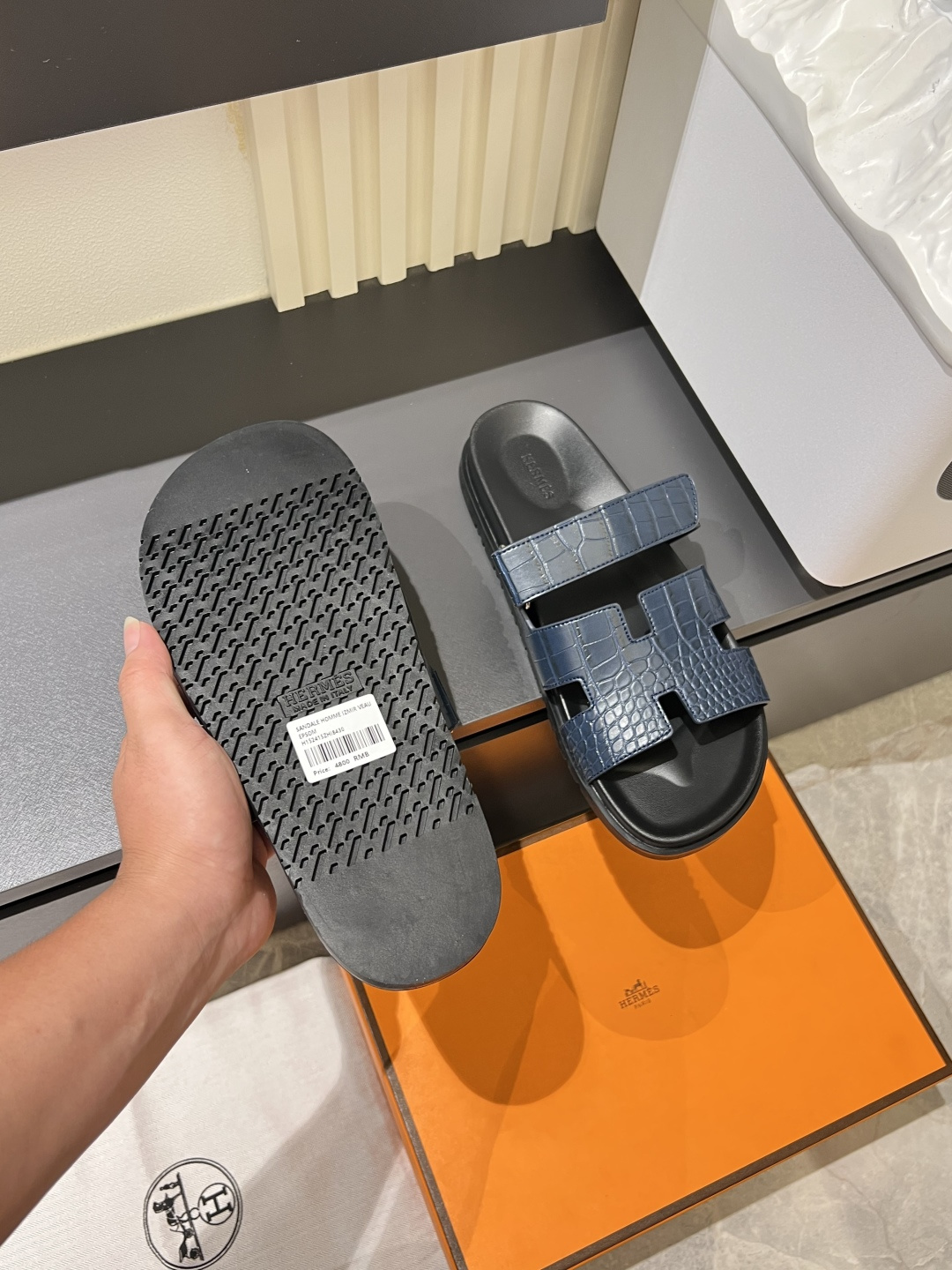 Cheap Hermes Slippers For Men in 211181, $40 USD- [IB211181] - Replica Hermes Slippers For Men