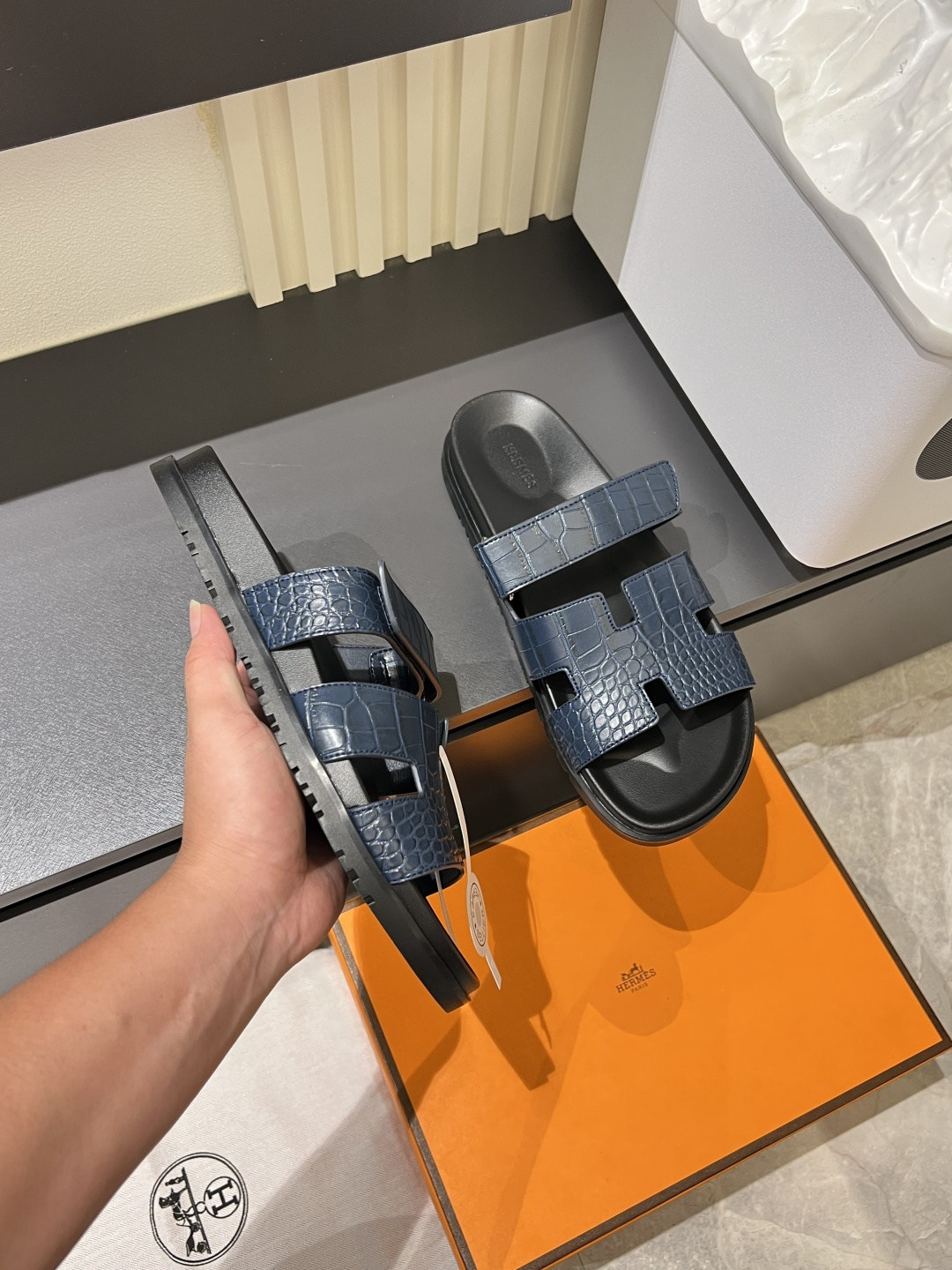 Cheap Hermes Slippers For Men in 211181, $40 USD- [IB211181] - Replica Hermes Slippers For Men