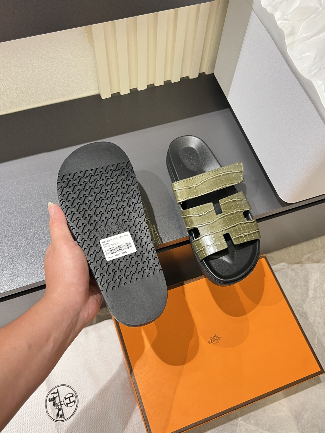 Cheap Hermes Slippers For Men in 211185, $40 USD- [IB211185] - Replica Hermes Slippers For Men