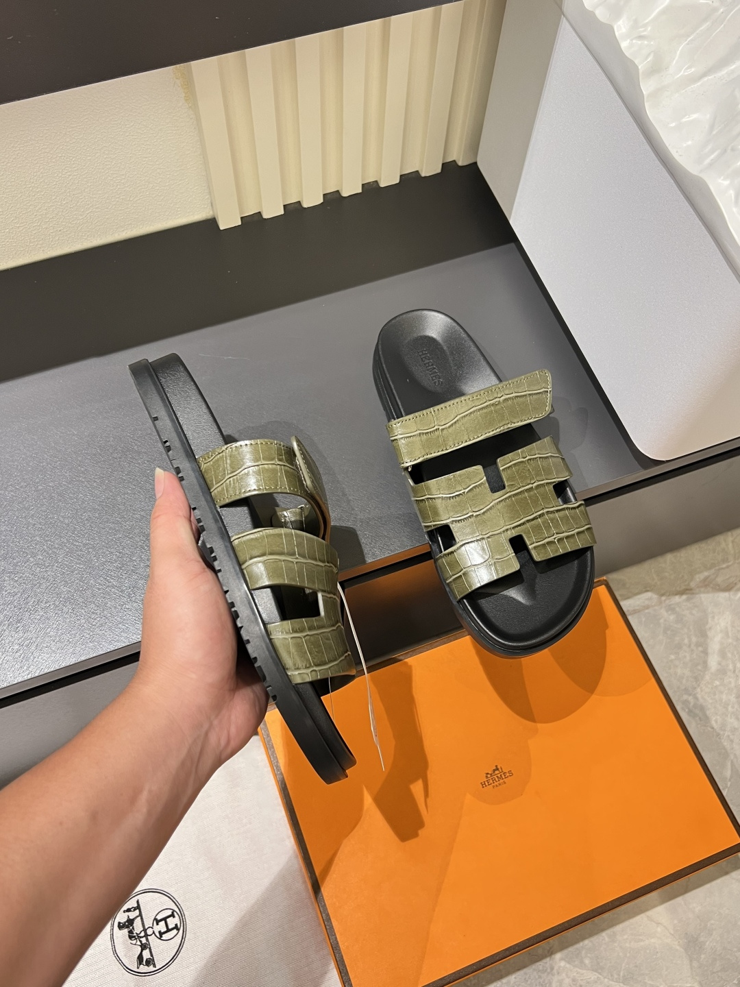 Cheap Hermes Slippers For Men in 211185, $40 USD- [IB211185] - Replica Hermes Slippers For Men
