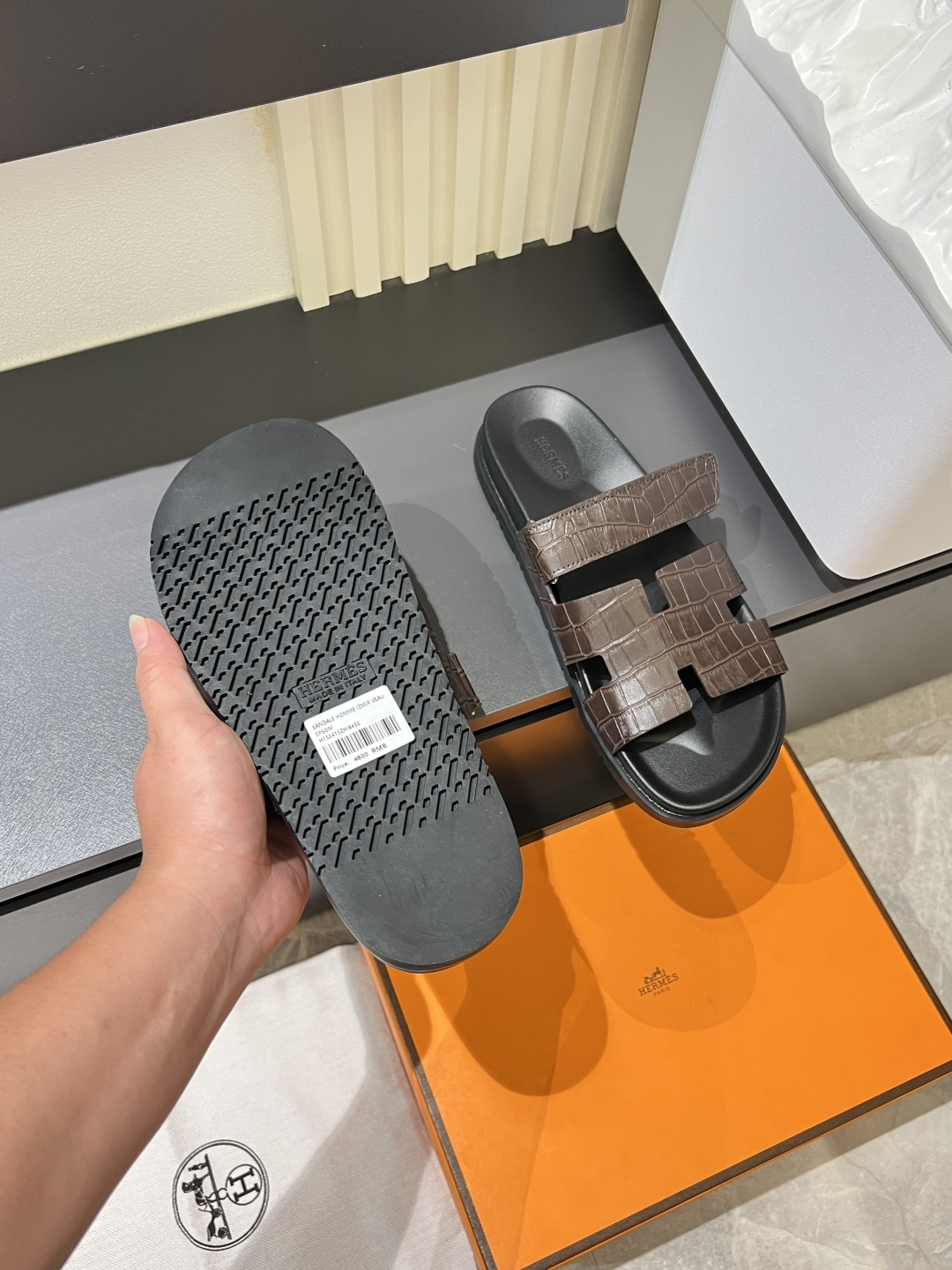 Cheap Hermes Slippers For Men in 211188, $40 USD- [IB211188] - Replica Hermes Slippers For Men