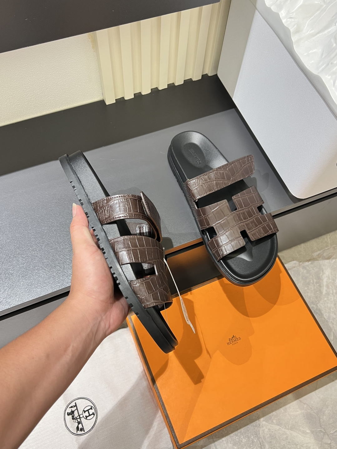 Cheap Hermes Slippers For Men in 211188, $40 USD- [IB211188] - Replica Hermes Slippers For Men