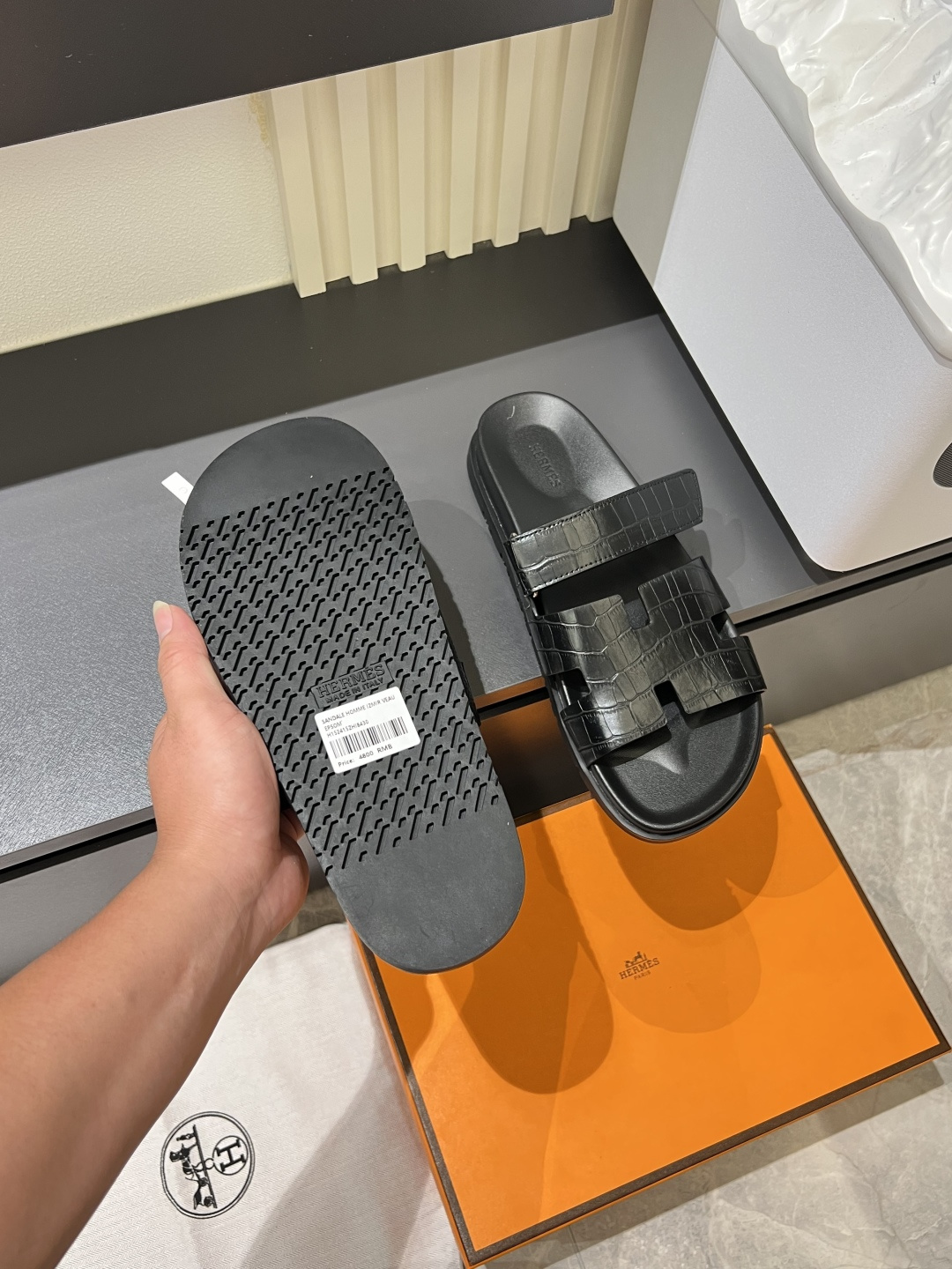 Cheap Hermes Slippers For Men in 211189, $40 USD- [IB211189] - Replica Hermes Slippers For Men
