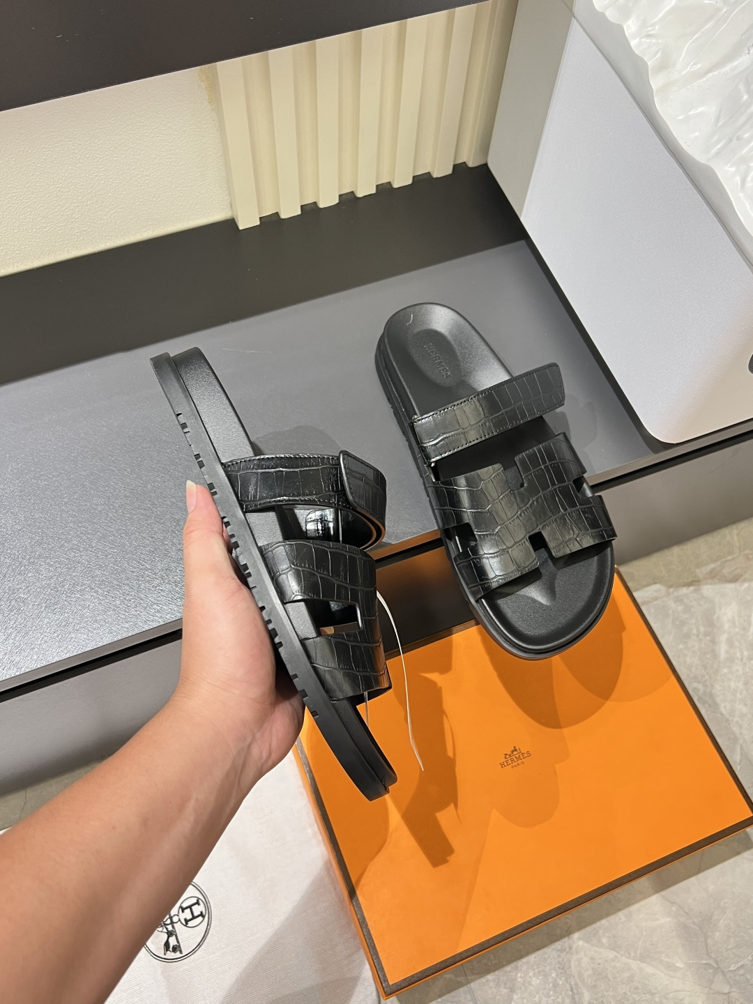 Cheap Hermes Slippers For Men in 211189, $40 USD- [IB211189] - Replica Hermes Slippers For Men
