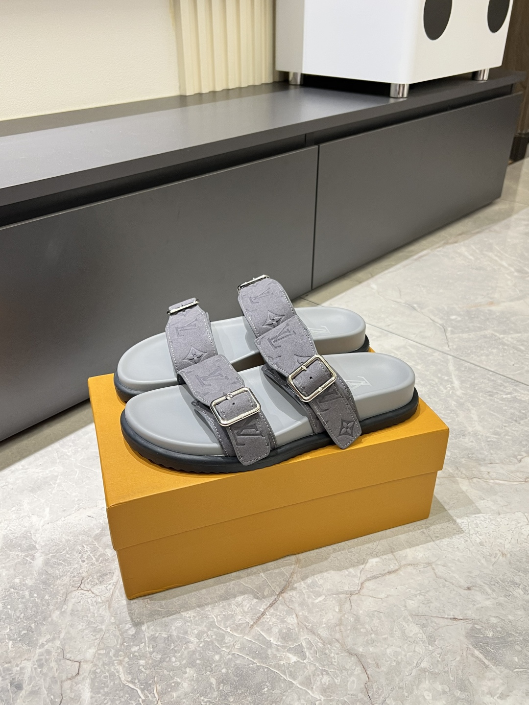 Cheap Louis Vuitton Slippers For Men in 211228, $50 USD- [IB211228] - Replica Louis Vuitton Slippers For Men