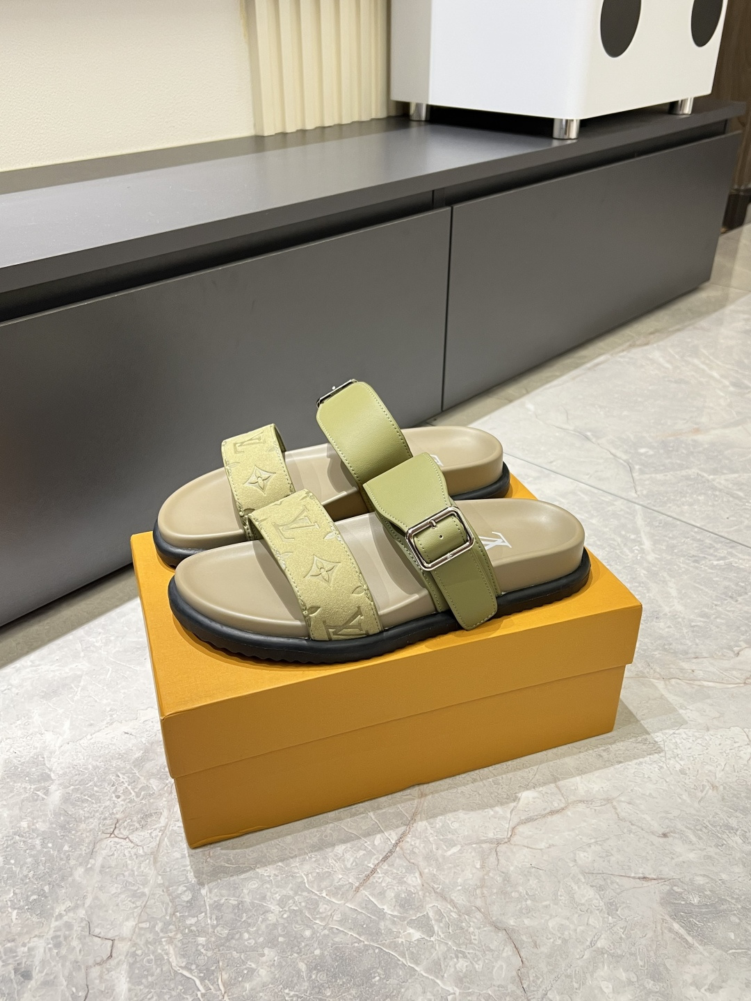 Cheap Louis Vuitton Slippers For Men in 211242, $50 USD- [IB211242] - Replica Louis Vuitton Slippers For Men