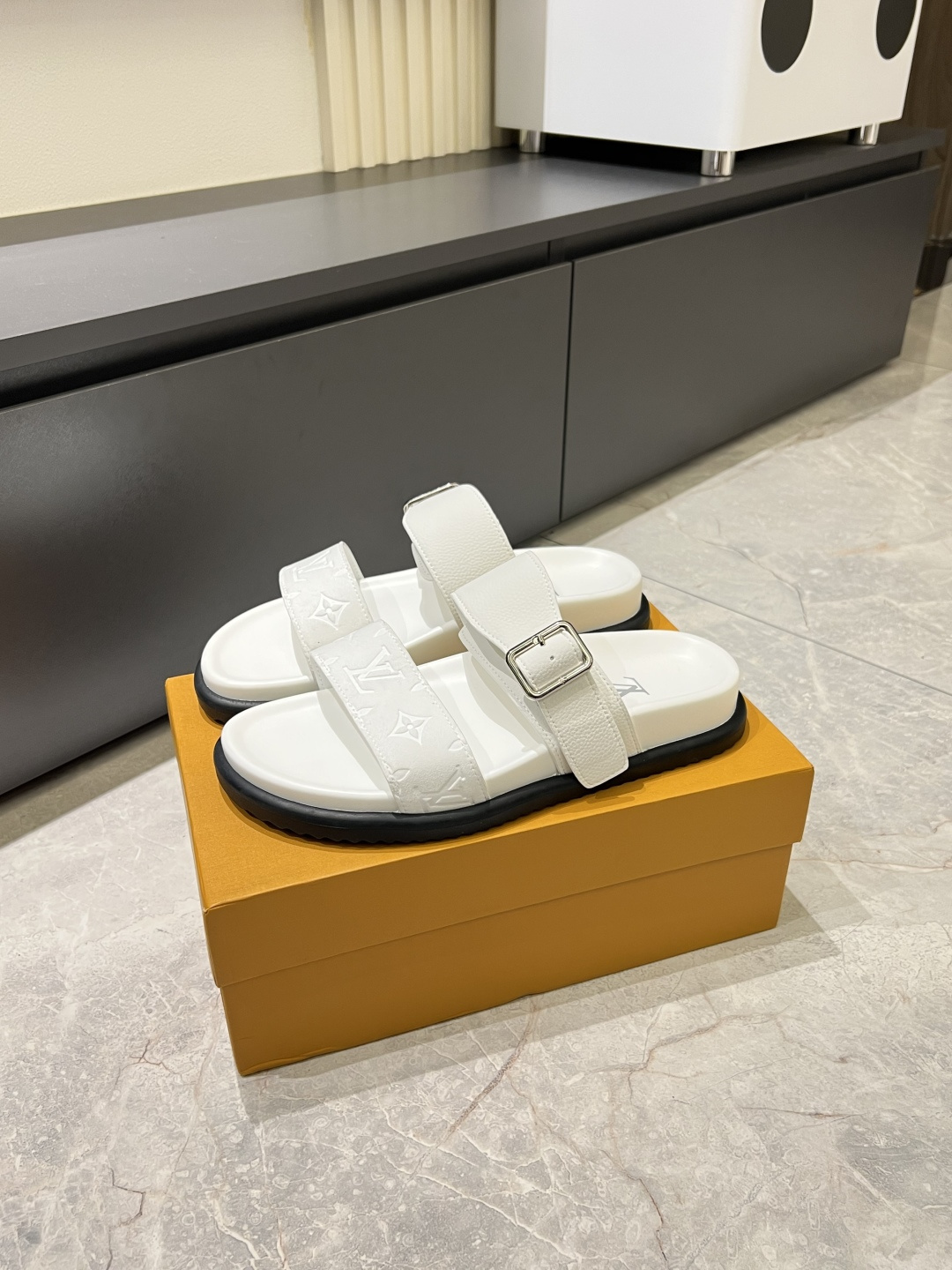Cheap Louis Vuitton Slippers For Men in 211245, $50 USD- [IB211245] - Replica Louis Vuitton Slippers For Men