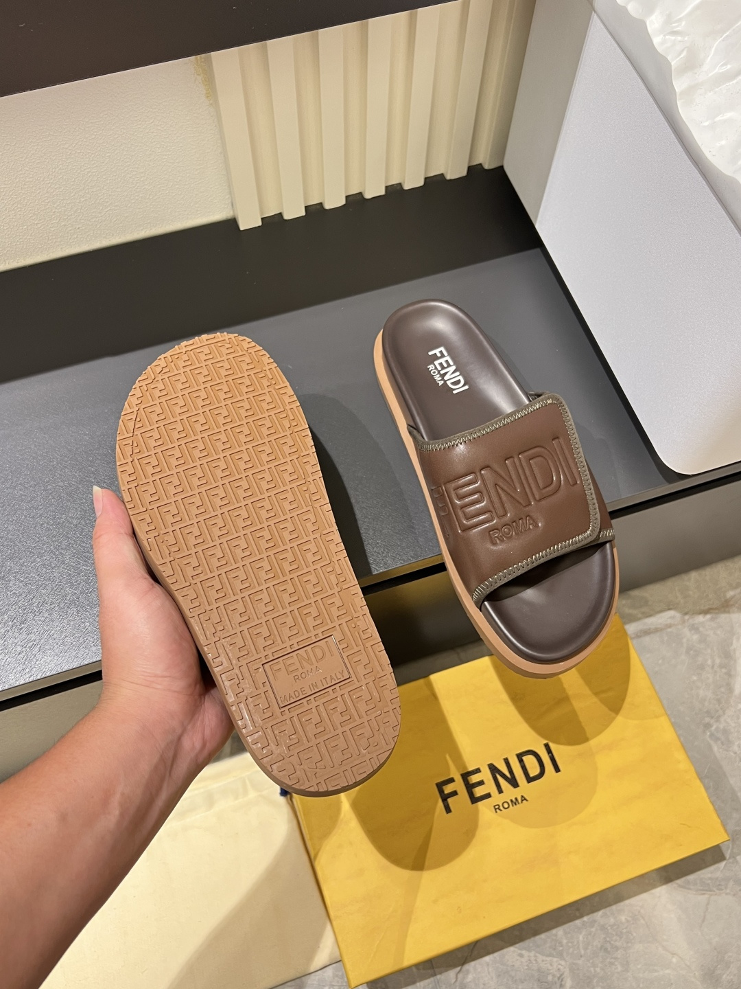 Cheap Fendi Slippers And Sandals For Men in 211250, $45 USD- [IB211250] - Replica Fendi Slippers And Sandals For Men