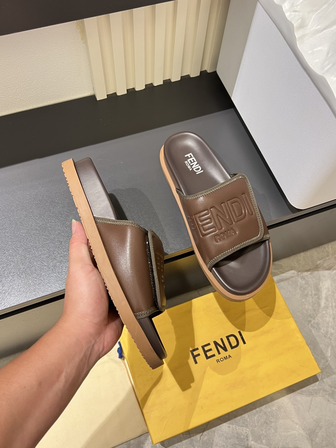 Cheap Fendi Slippers And Sandals For Men in 211250, $45 USD- [IB211250] - Replica Fendi Slippers And Sandals For Men