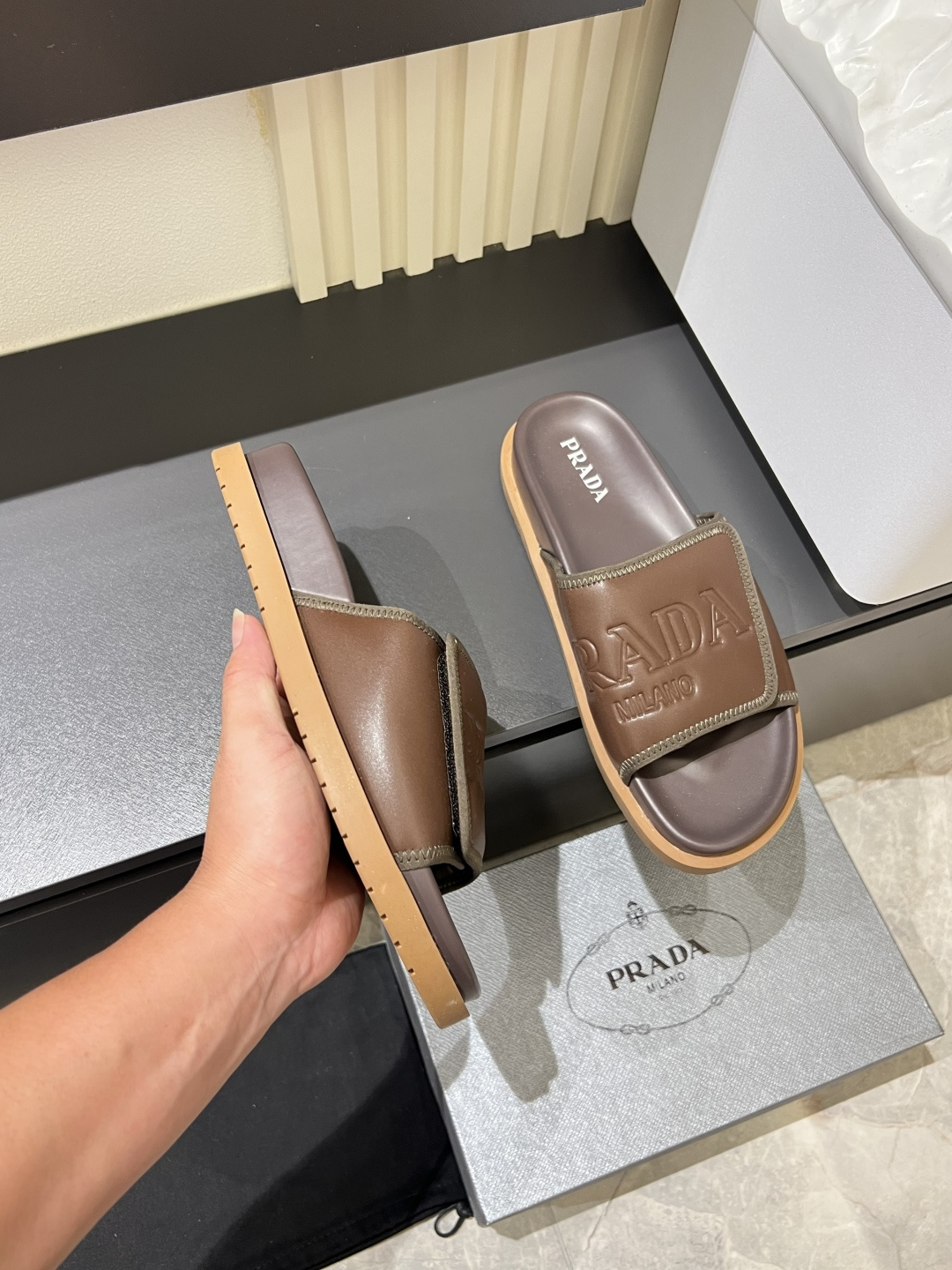 Cheap Prada Slippers For Men in 211260, $45 USD- [IB211260] - Replica Prada Slippers For Men