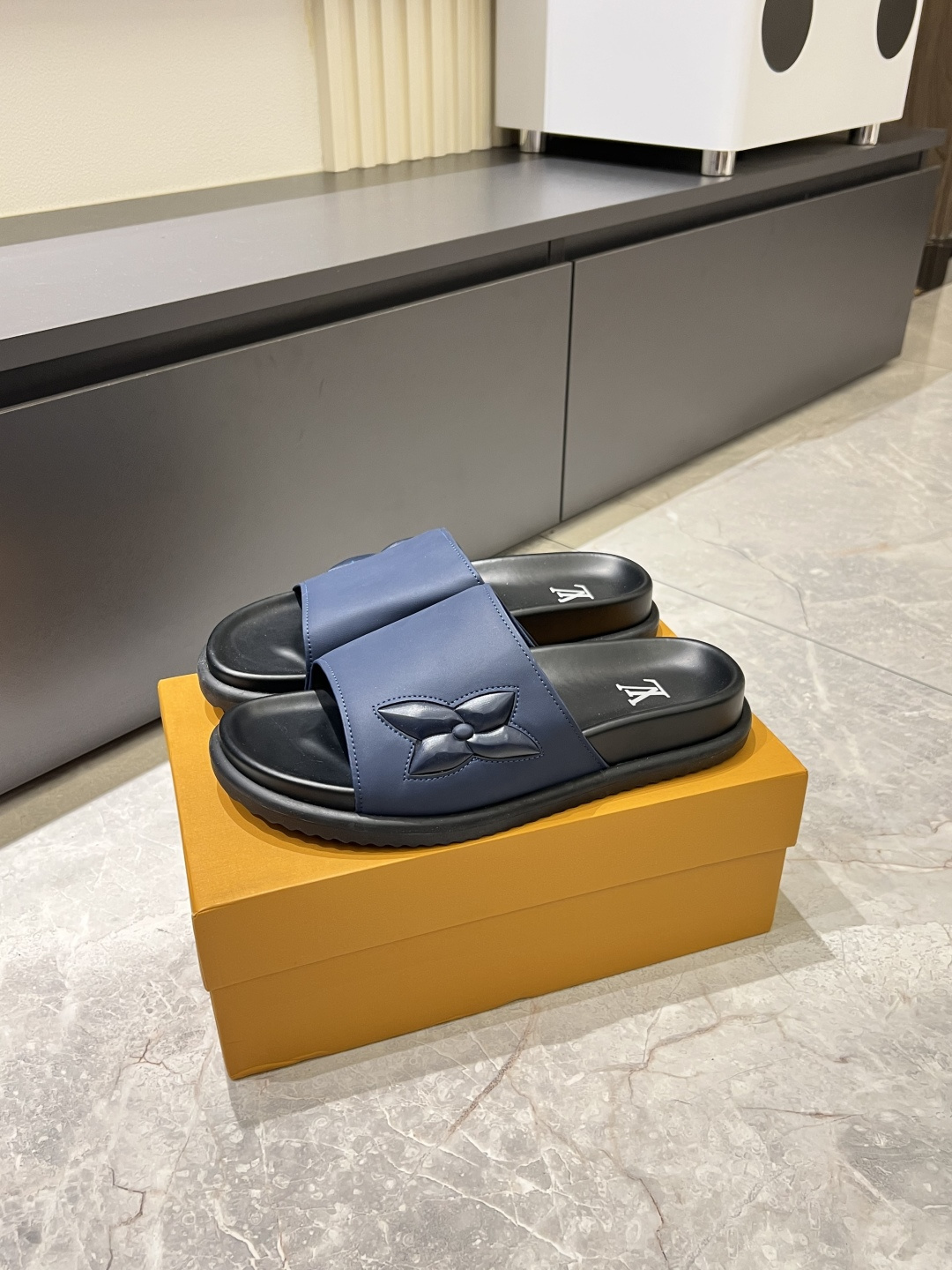 Cheap Louis Vuitton Slippers For Men in 211269, $45 USD- [IB211269] - Replica Louis Vuitton Slippers For Men