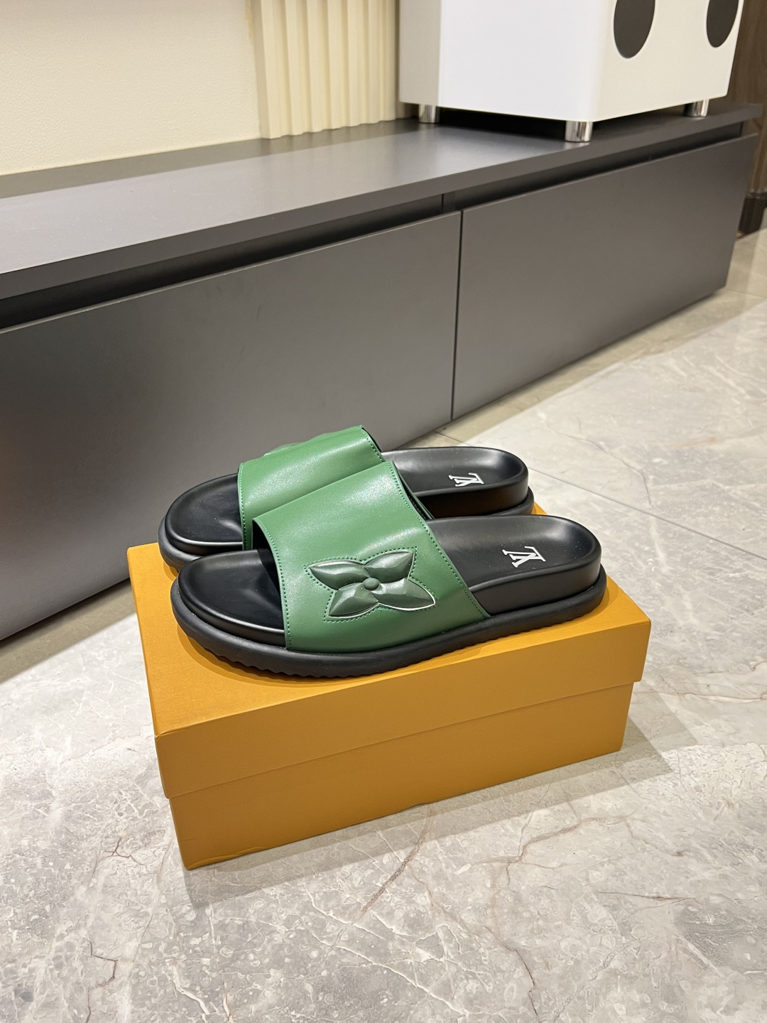 Cheap Louis Vuitton Slippers For Men in 211271, $45 USD- [IB211271] - Replica Louis Vuitton Slippers For Men