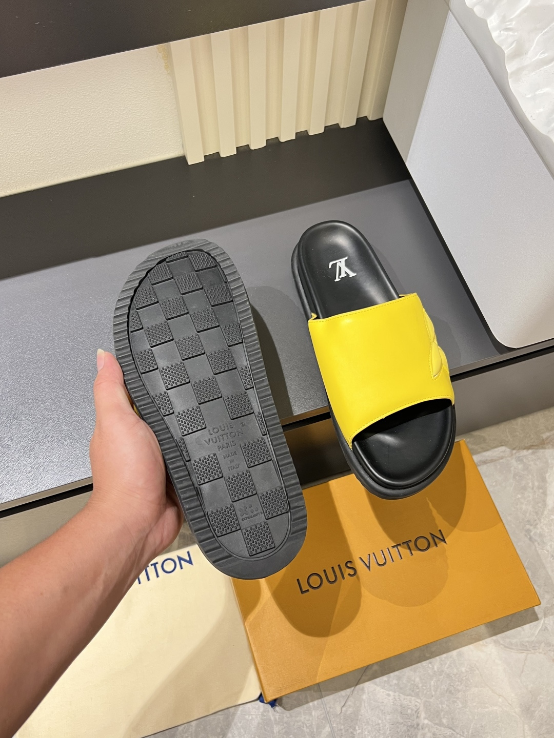 Cheap Louis Vuitton Slippers For Men in 211272, $45 USD- [IB211272] - Replica Louis Vuitton Slippers For Men