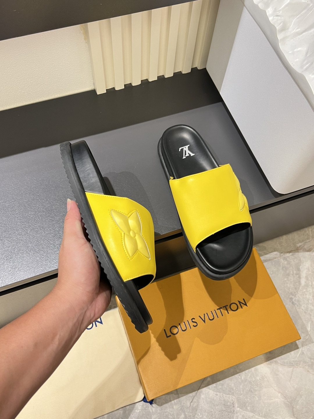 Cheap Louis Vuitton Slippers For Men in 211272, $45 USD- [IB211272] - Replica Louis Vuitton Slippers For Men