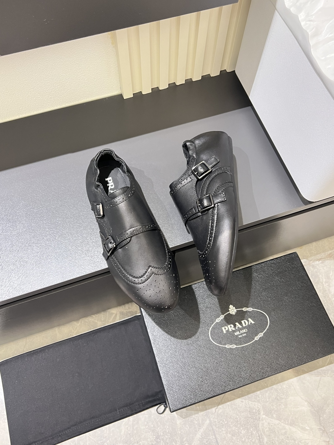 Cheap Prada Leather Dress Shoes For Men in 211313, $95 USD- [IB211313] - Replica Prada Leather Dress Shoes For Men