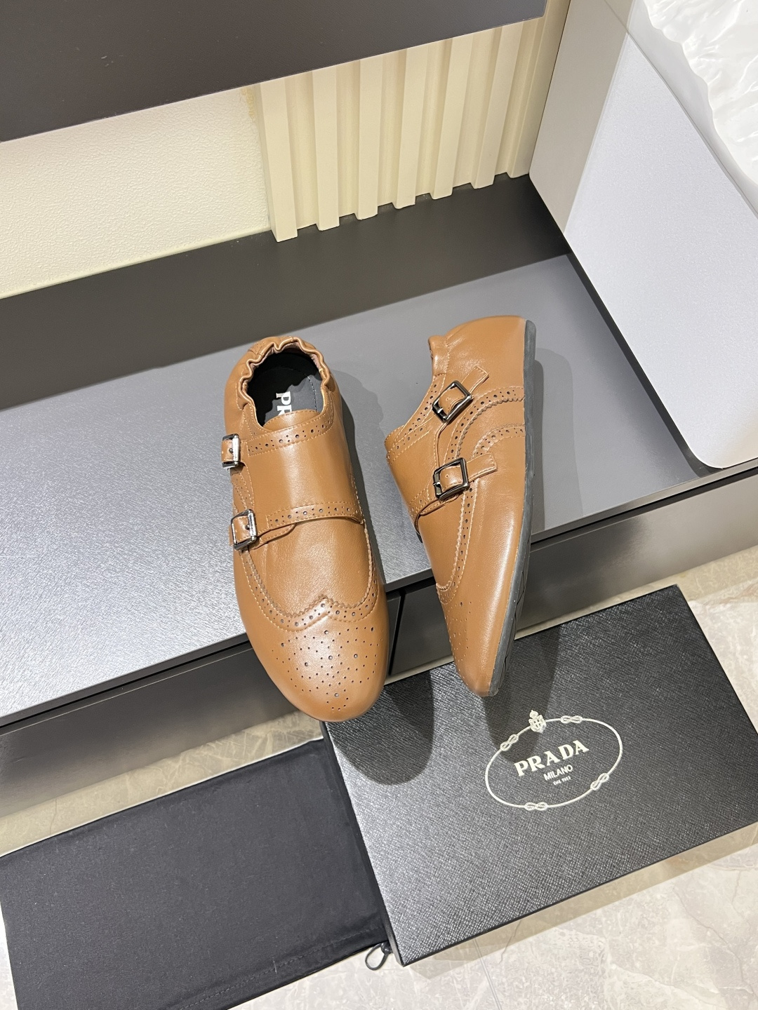 Cheap Prada Leather Dress Shoes For Men in 211314, $95 USD- [IB211314] - Replica Prada Leather Dress Shoes For Men