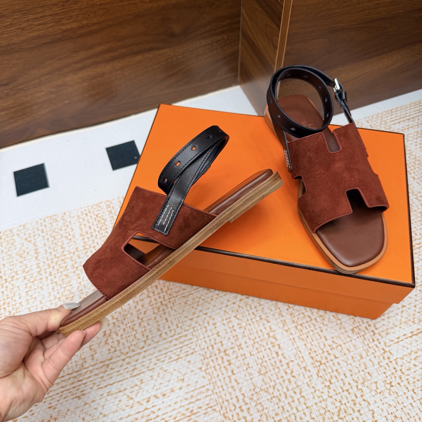 Cheap Hermes Slippers For Women in 211375, $65 USD- [IB211375] - Replica Hermes Slippers For Women