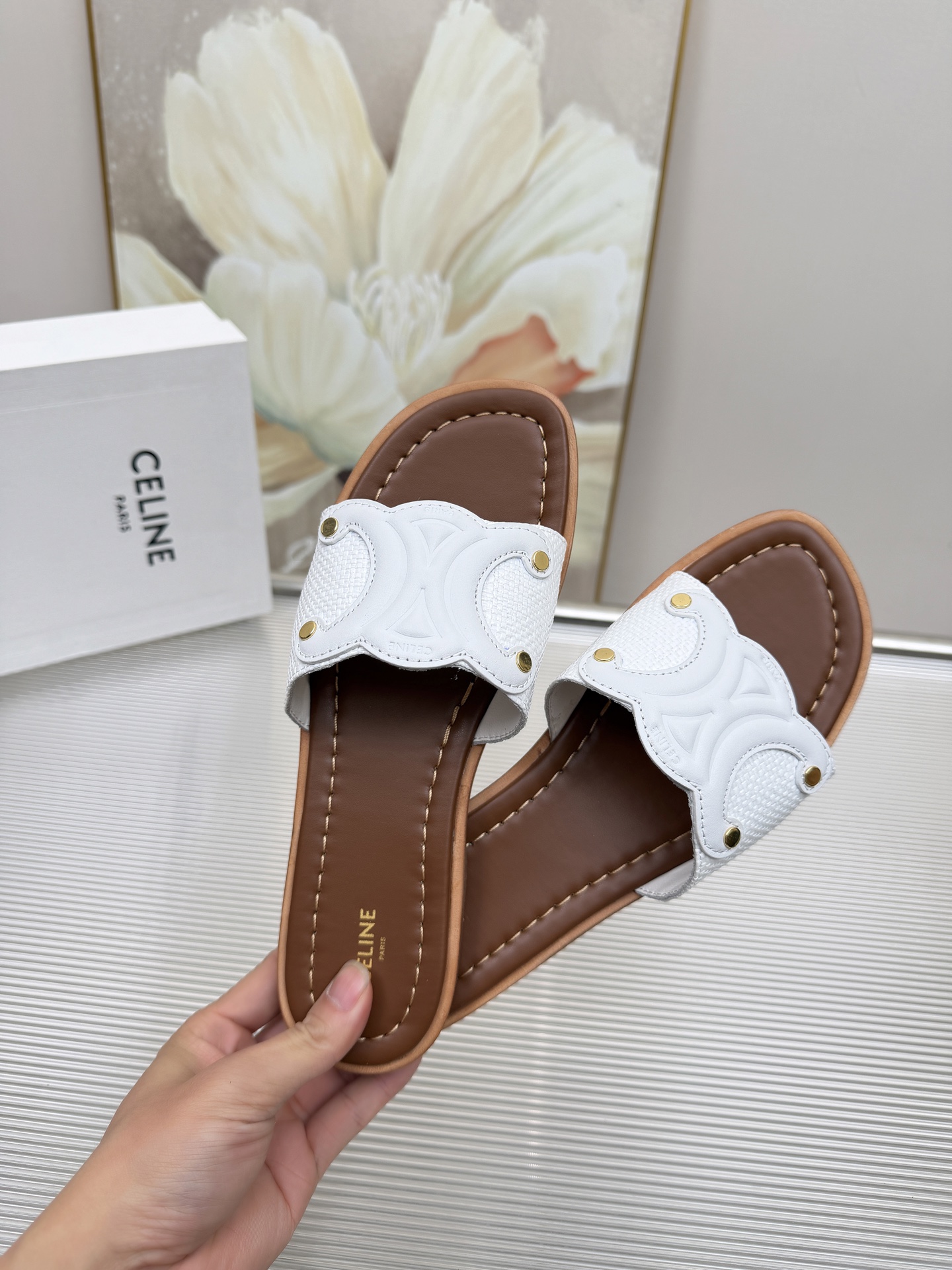 Cheap New Arrivals Celine Slippers For Women in 211448, $55 USD- [IB211448] - Replica Celine Shoes