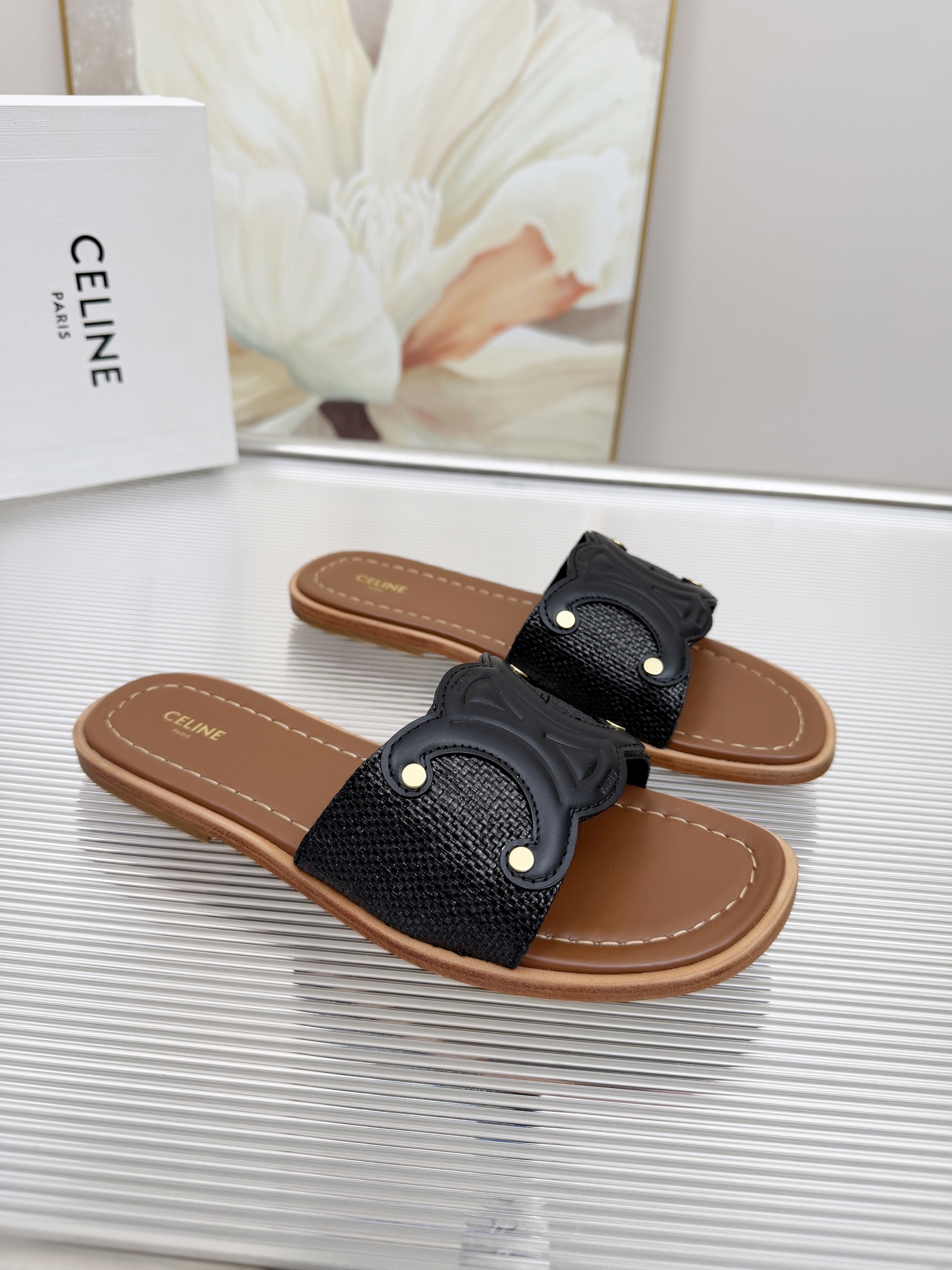 Cheap New Arrivals Celine Slippers For Women in 211449, $55 USD- [IB211449] - Replica Celine Shoes